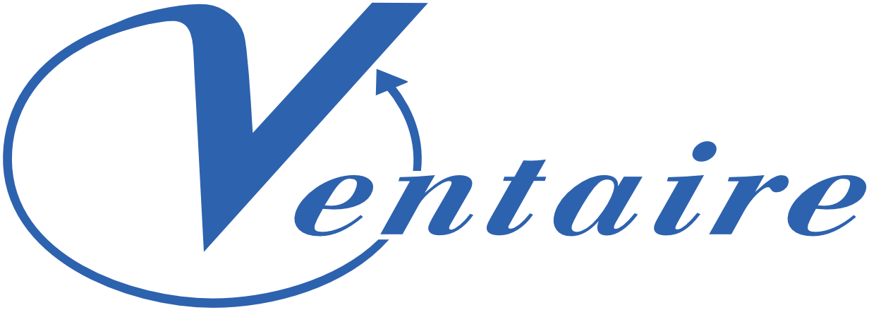 Ventaire logo: bold blue V forming a circle with a cursive 'entaire' wordmark.