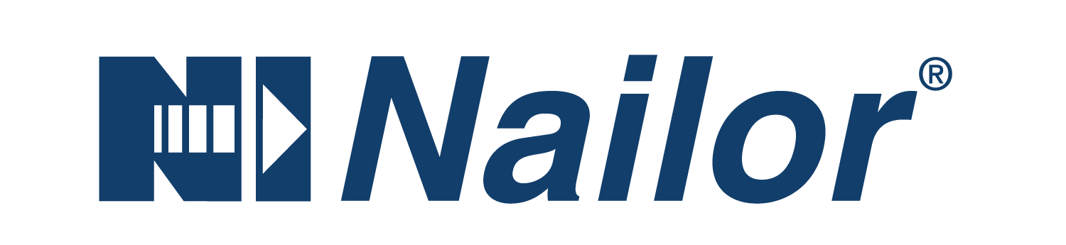 Nailor logo: blue left emblem with a bold wordmark reading 'Nailor' and a registered trademark symbol.
